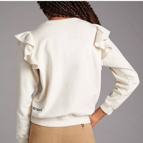 Clare V White Ruffle Sweatshirt - Picture 3 of 12